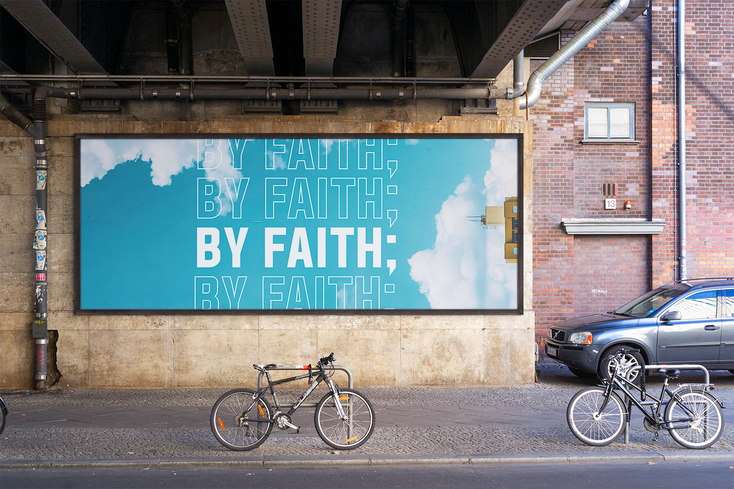 By Faith campaign billboard